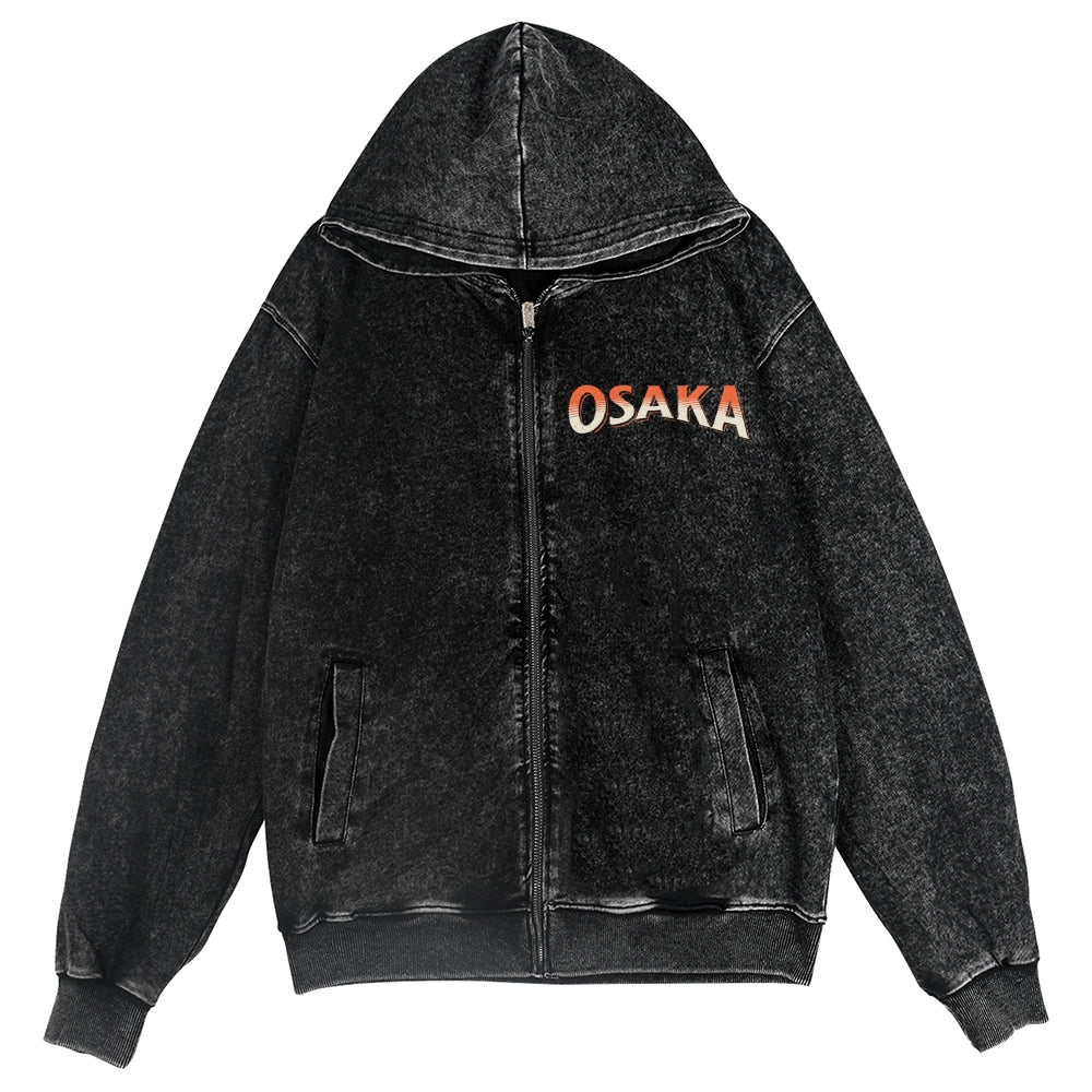 Osaka Tiger Vintage Wash Zip Hoodie