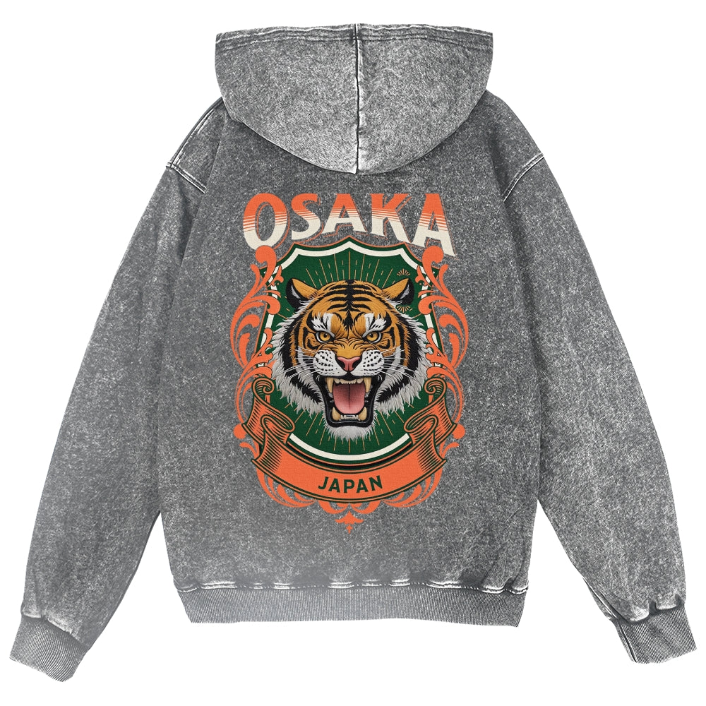 Osaka Tiger Vintage Wash Zip Hoodie