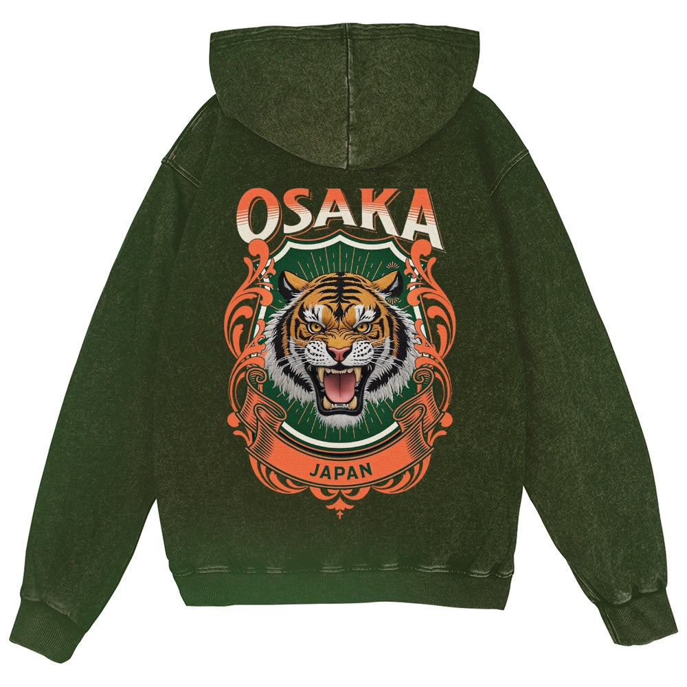 Osaka Tiger Vintage Wash Zip Hoodie