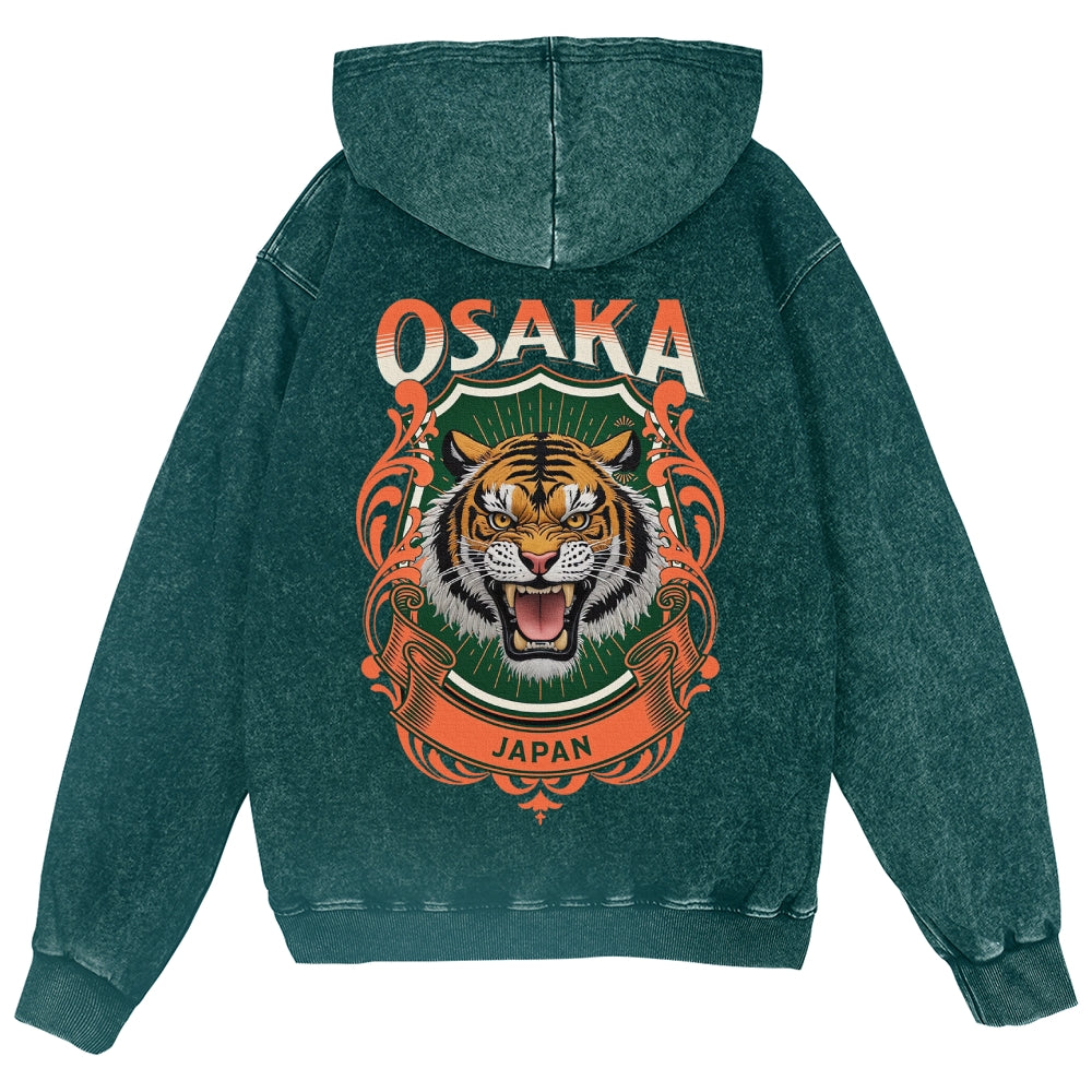 Osaka Tiger Vintage Wash Zip Hoodie