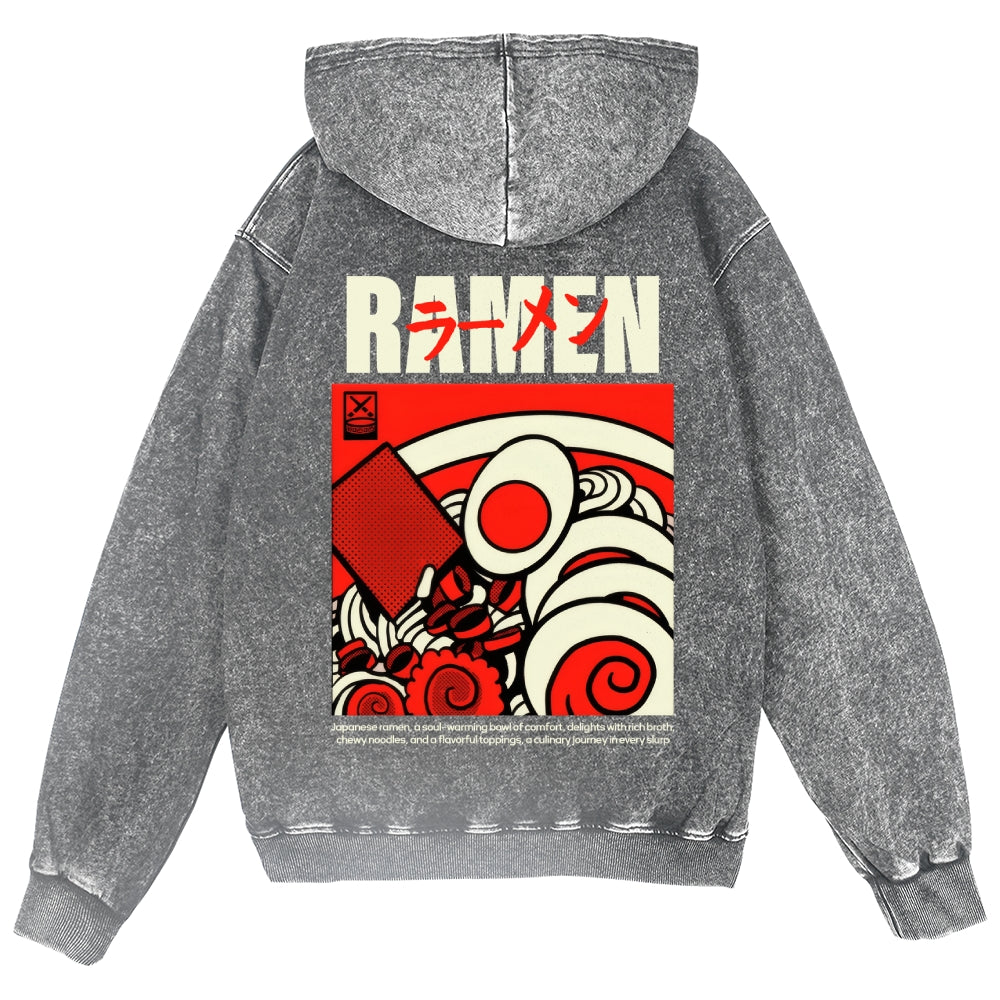Ramen Vintage Wash Zip Hoodie