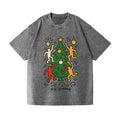 Christmas Keith Haring Vintage Wash Japanese Design T-Shirt
