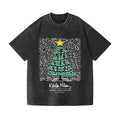 Christmas Keith Haring Vintage Wash Japanese Design T-Shirt