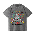 Christmas Keith Haring Vintage Wash Japanese Design T-Shirt