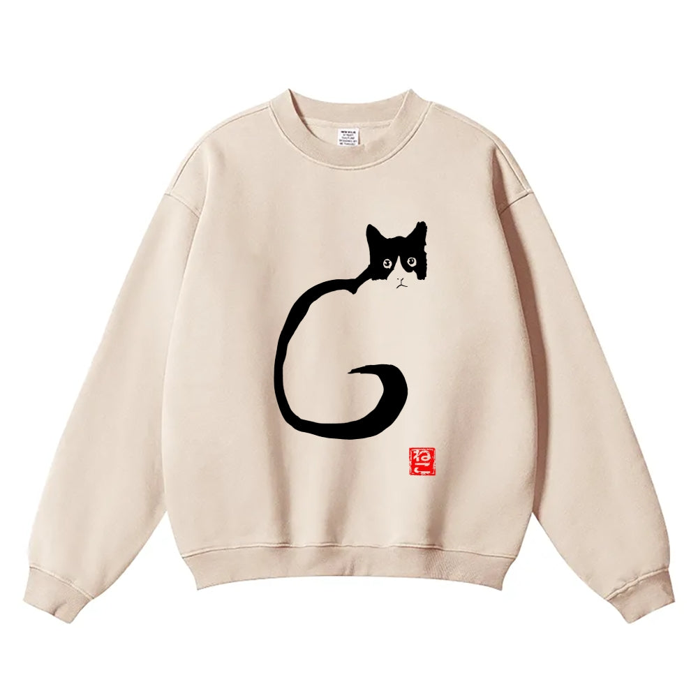 Cat Vintage Cotton Blend Sweatshirt