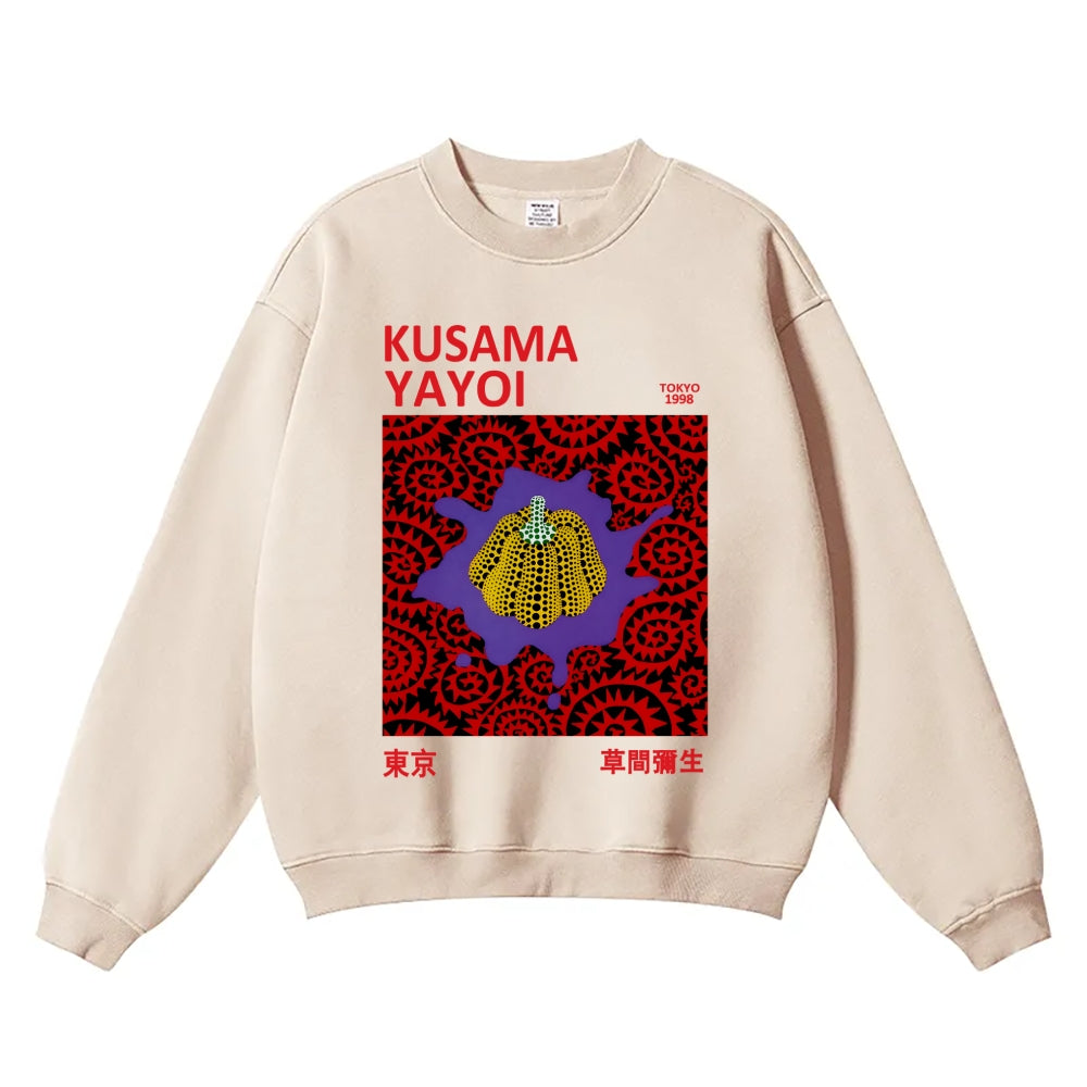Yayoi Kusama Pumpkin Vintage Cotton Blend Sweatshirt