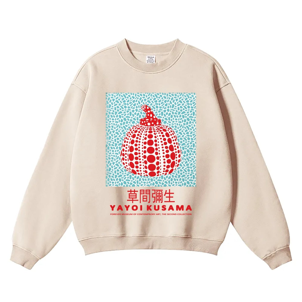 Yayoi Kusama Pumpkin Vintage Cotton Blend Sweatshirt