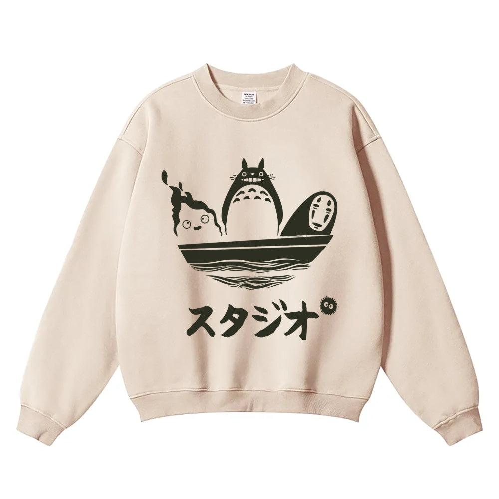 Ghibli Totoro Vintage Cotton Blend Sweatshirt