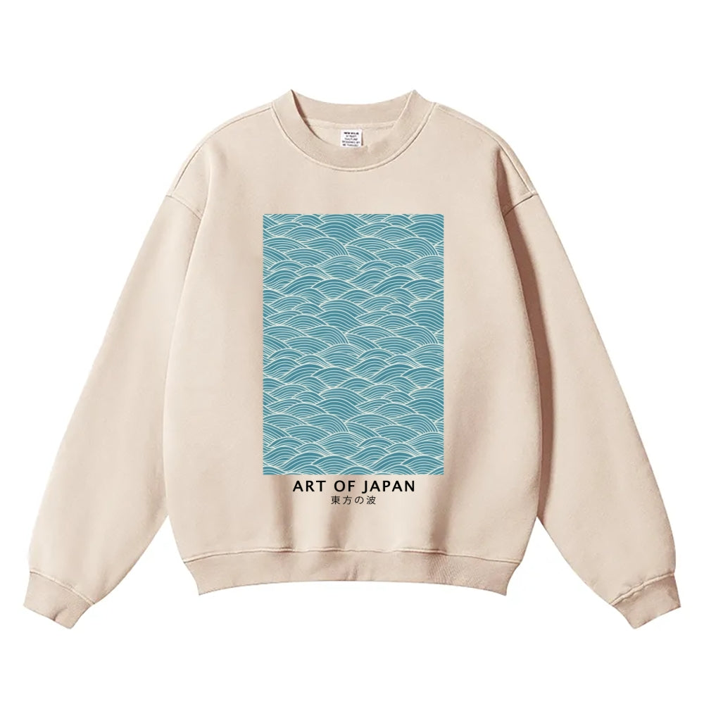 Wave Art Vintage Cotton Blend Sweatshirt