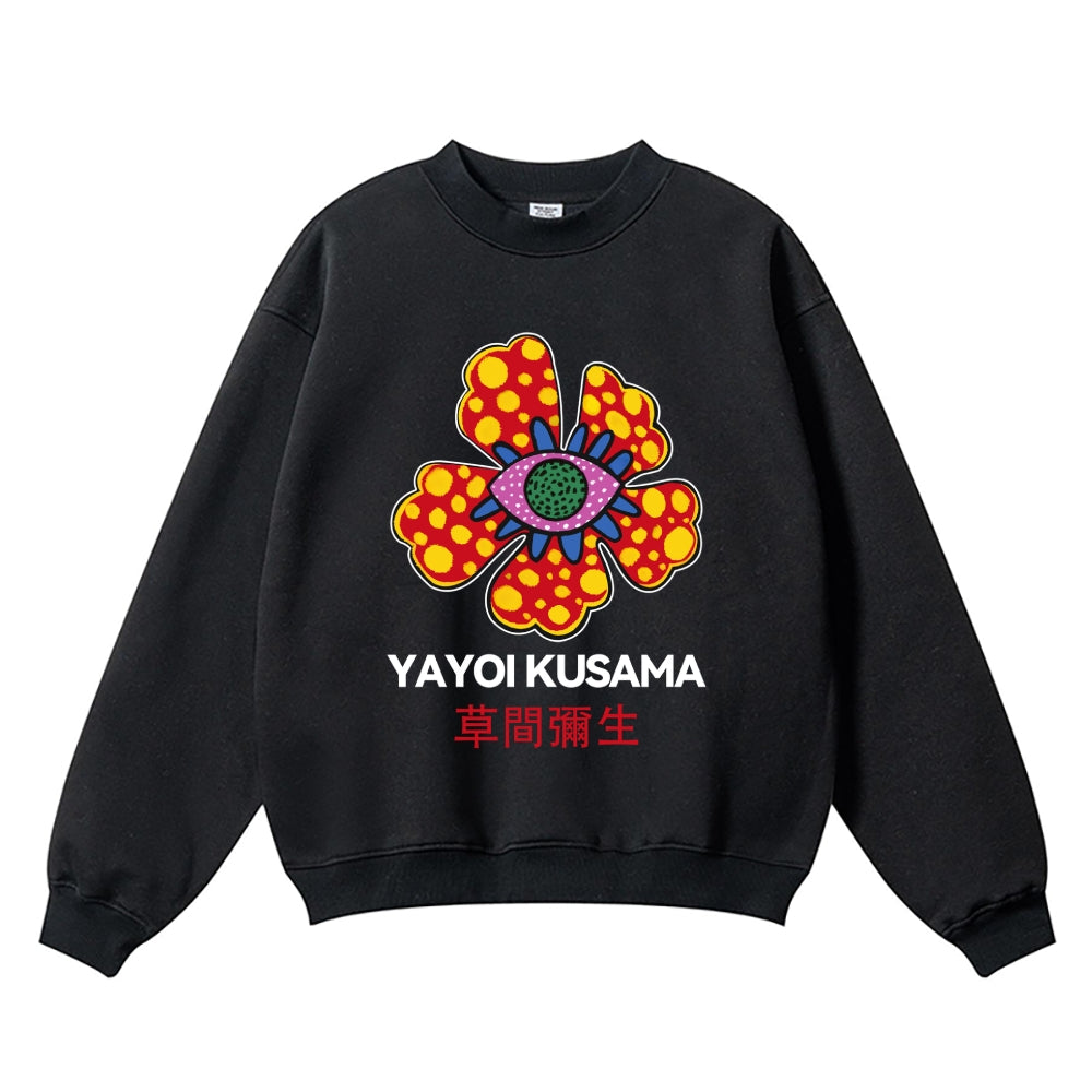Yayoi Kusama Flower Vintage Cotton Blend Sweatshirt
