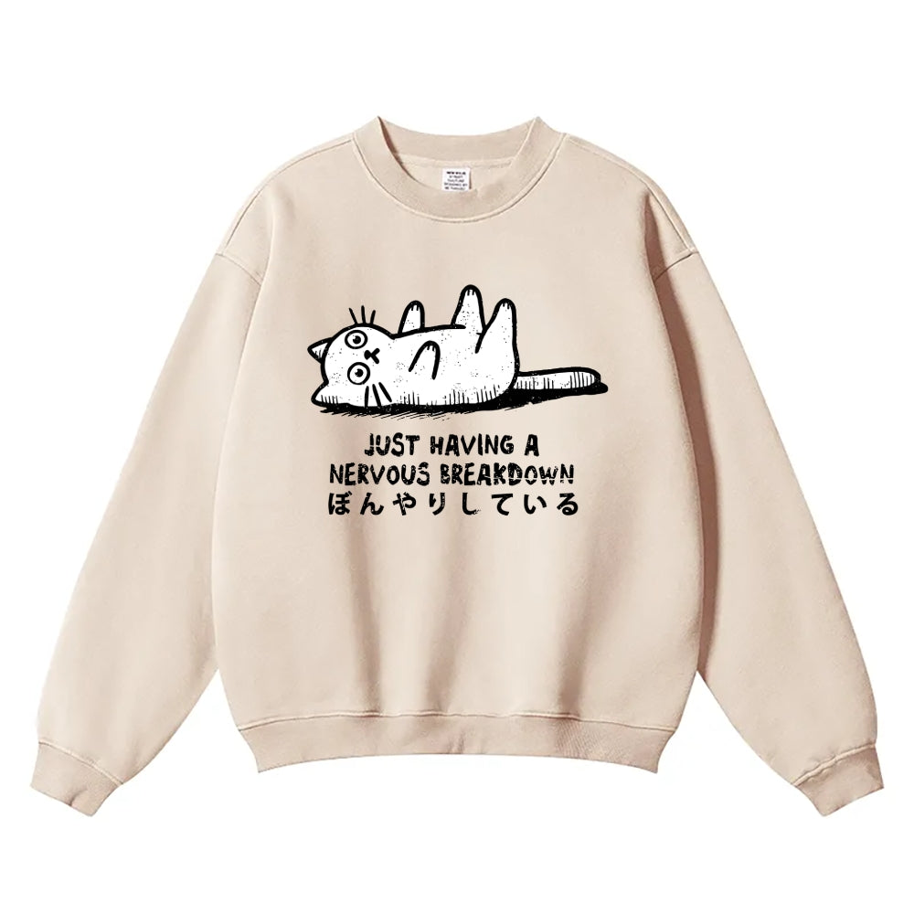 Cat Vintage Cotton Blend Sweatshirt