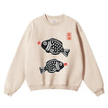 Fish Soy Sauce Vintage Cotton Blend Sweatshirt
