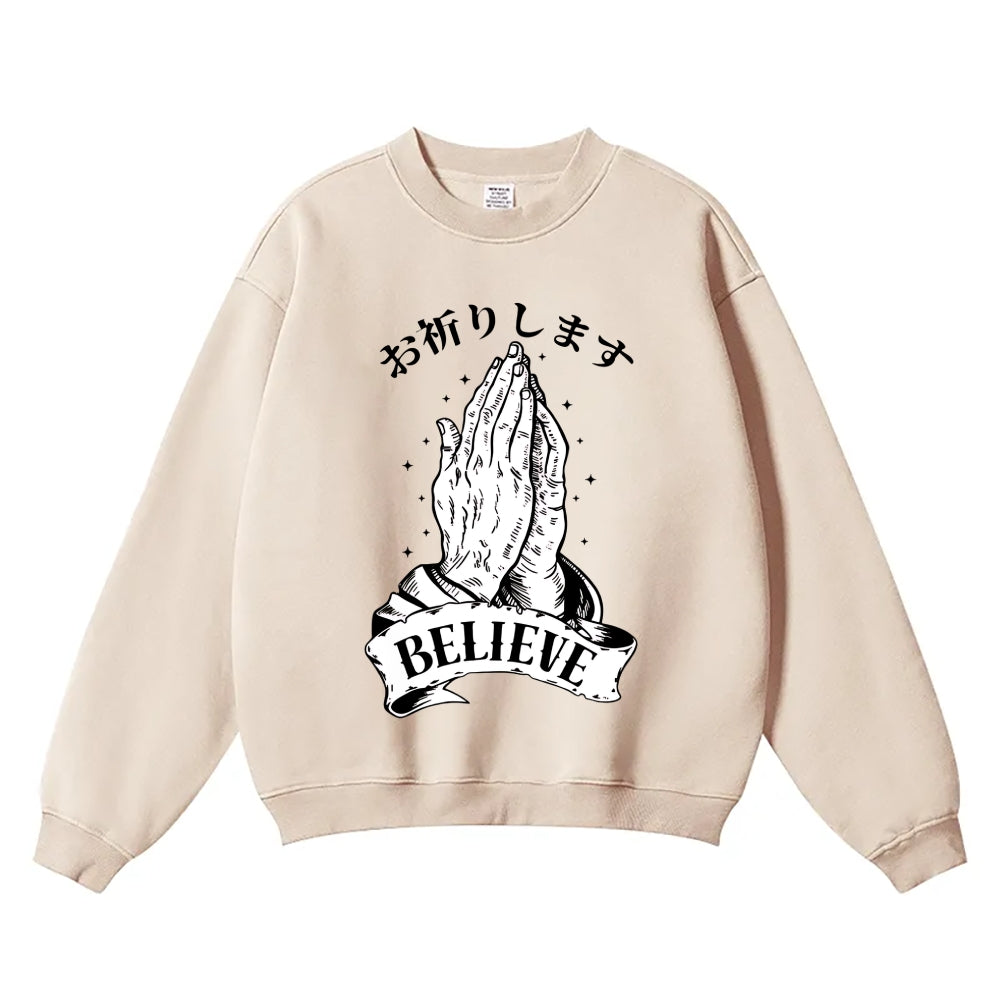 Believe Vintage Cotton Blend Sweatshirt
