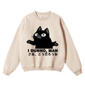 Dunno Cat Vintage Cotton Blend Sweatshirt