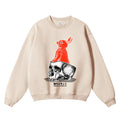 Rabbit Skull Vintage Cotton Blend Sweatshirt