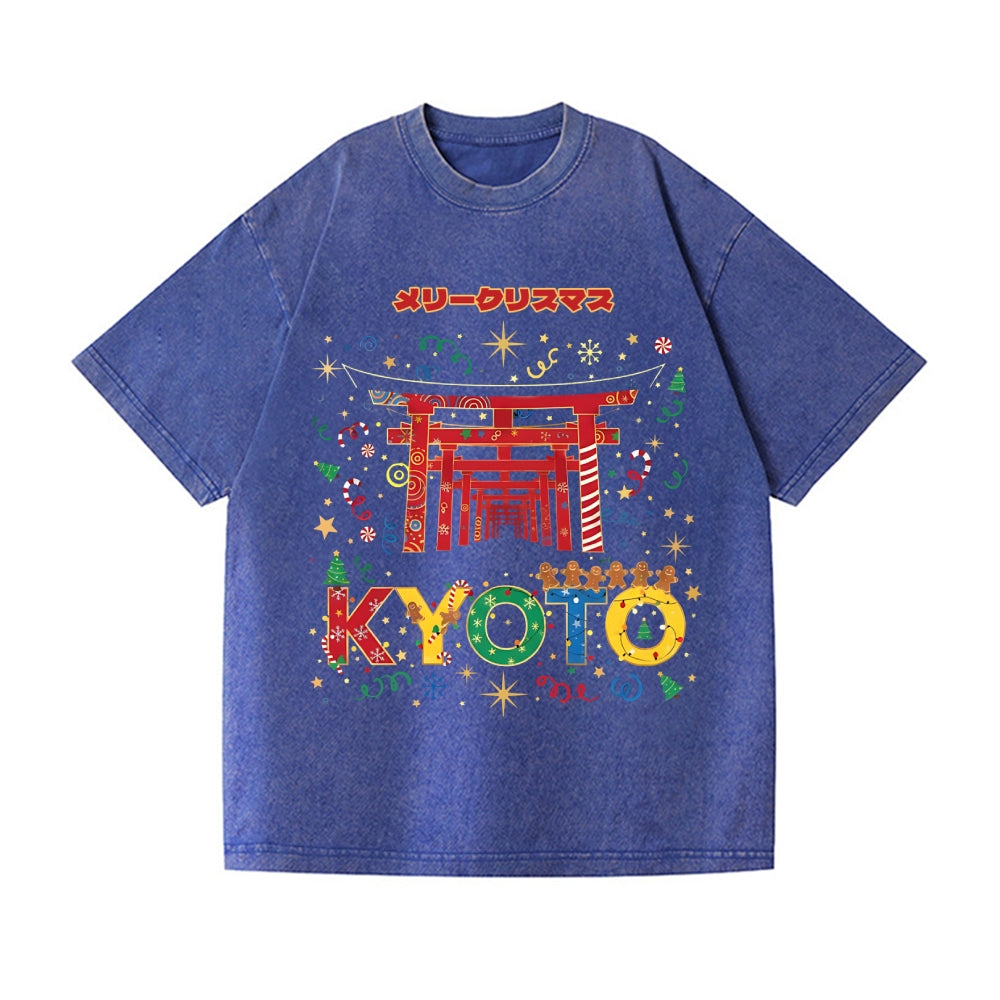 Christmas in Kyoto Vintage Wash Japanese Design T-Shirt