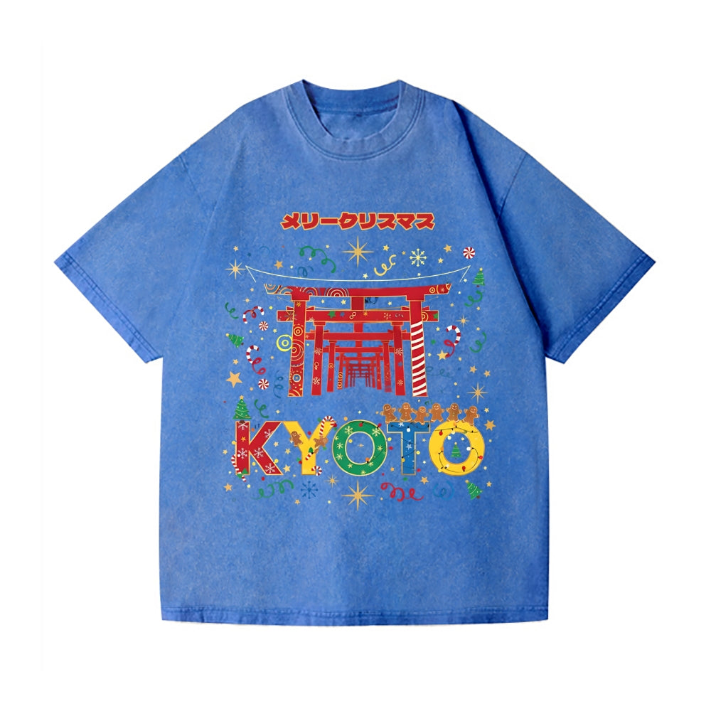 Christmas in Kyoto Vintage Wash Japanese Design T-Shirt