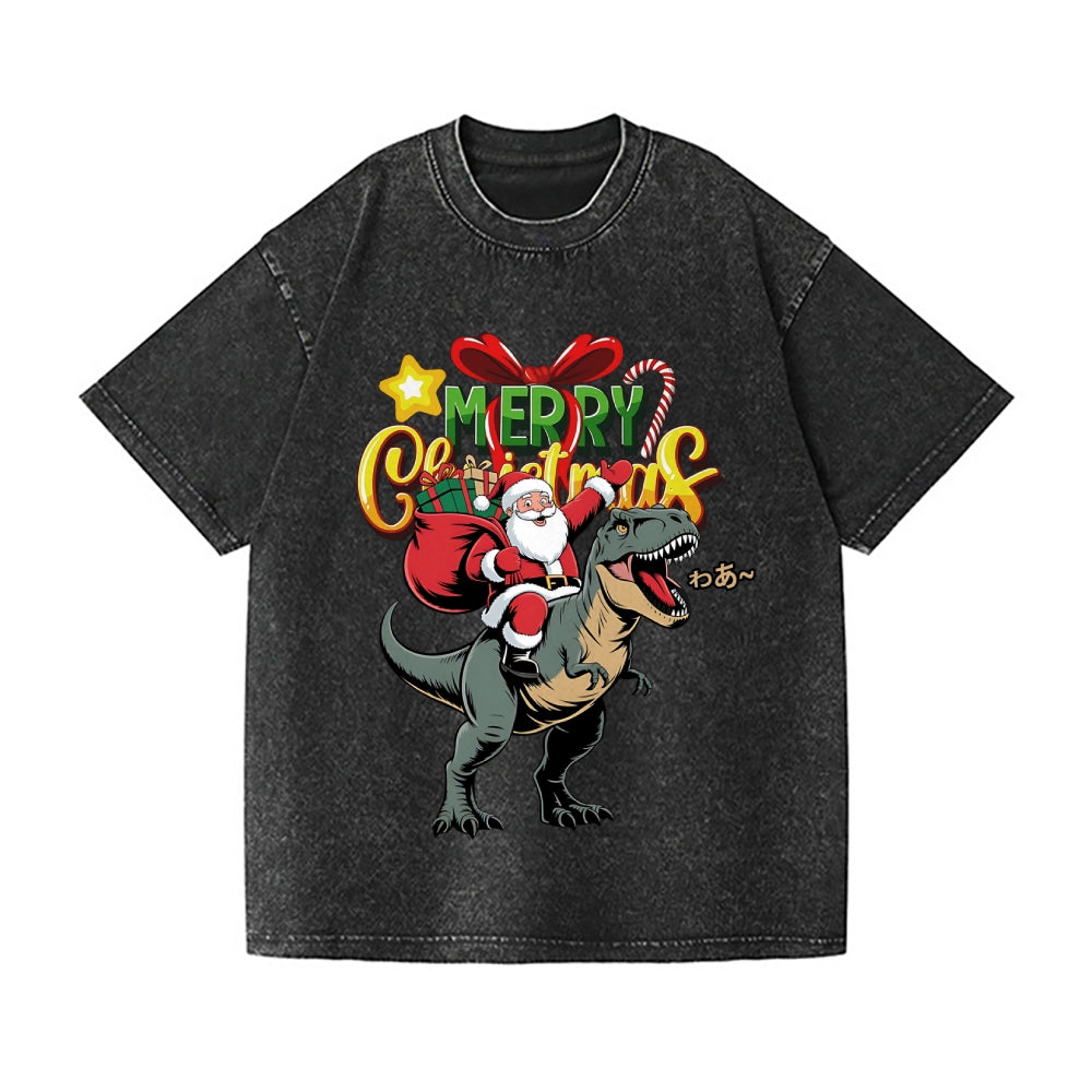 Christmas Kaiju Vintage Wash Japanese Design T-Shirt