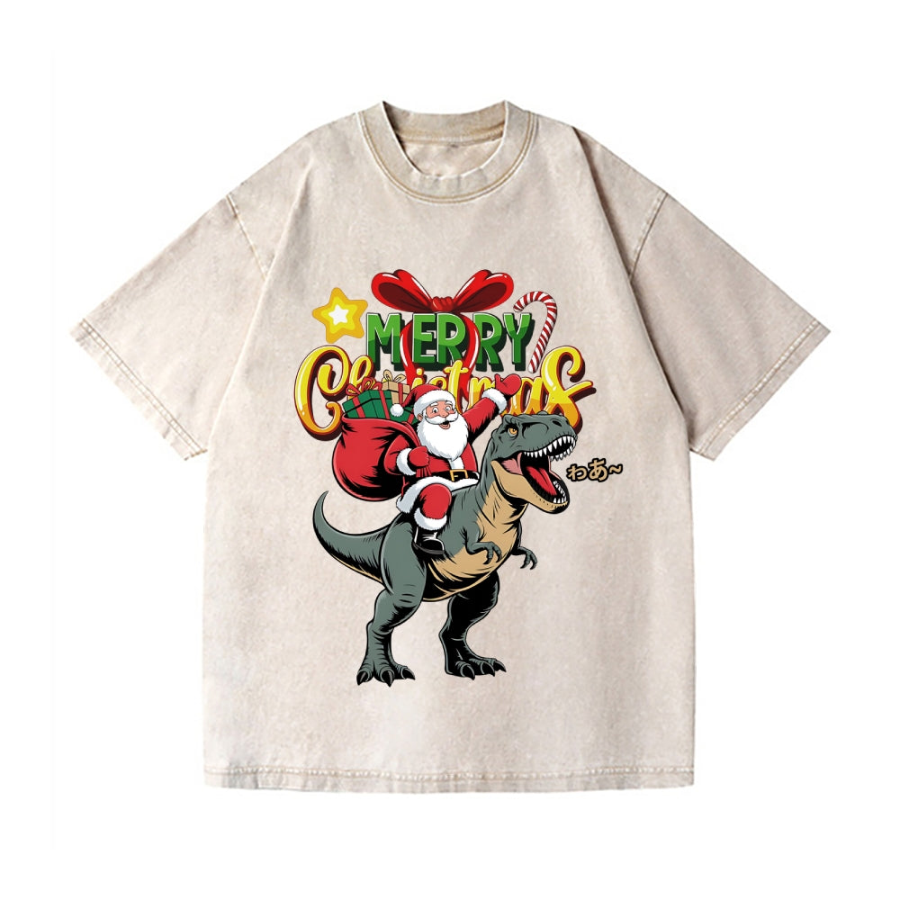 Christmas Kaiju Vintage Wash Japanese Design T-Shirt