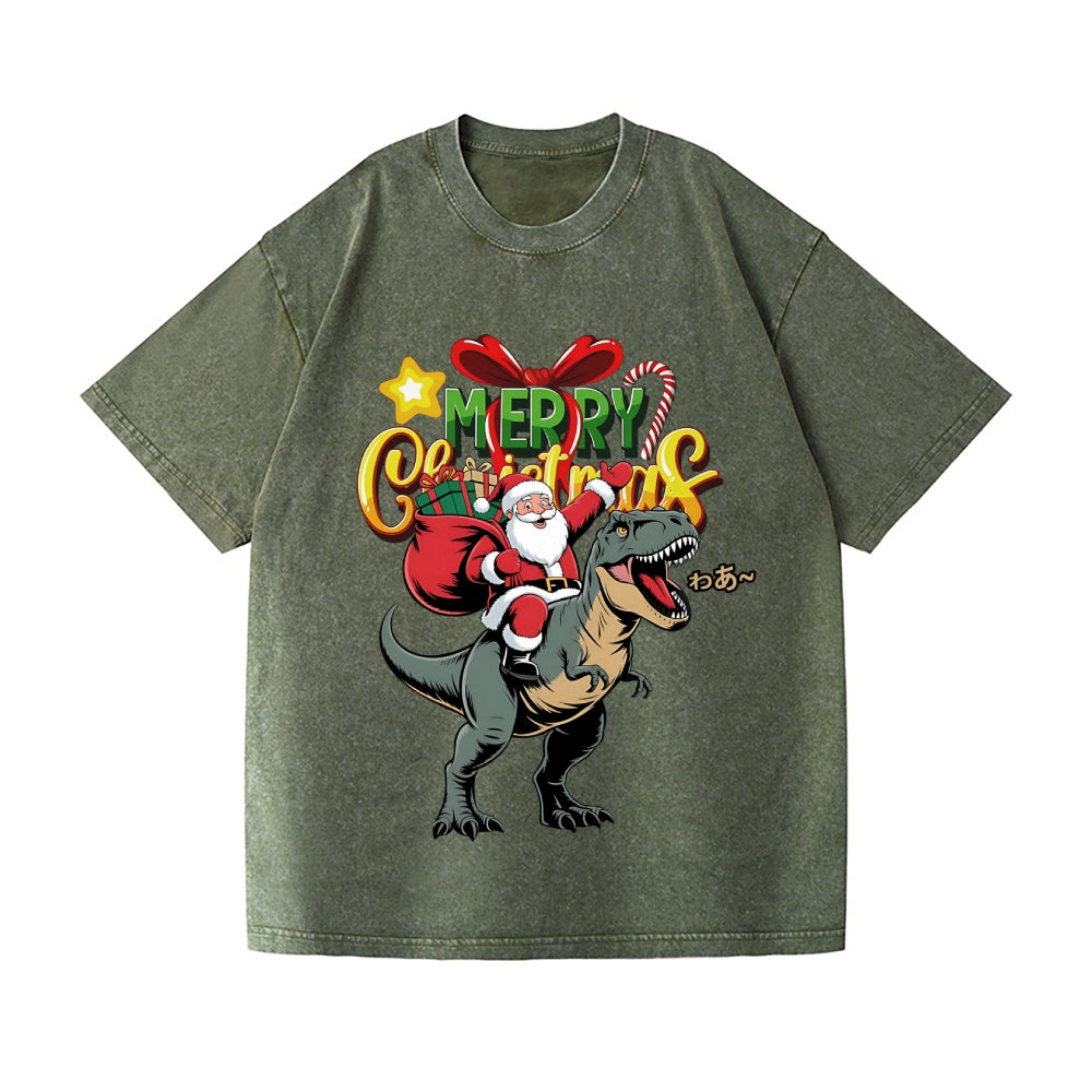 Christmas Kaiju Vintage Wash Japanese Design T-Shirt