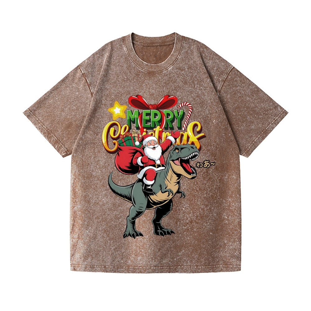 Christmas Kaiju Vintage Wash Japanese Design T-Shirt