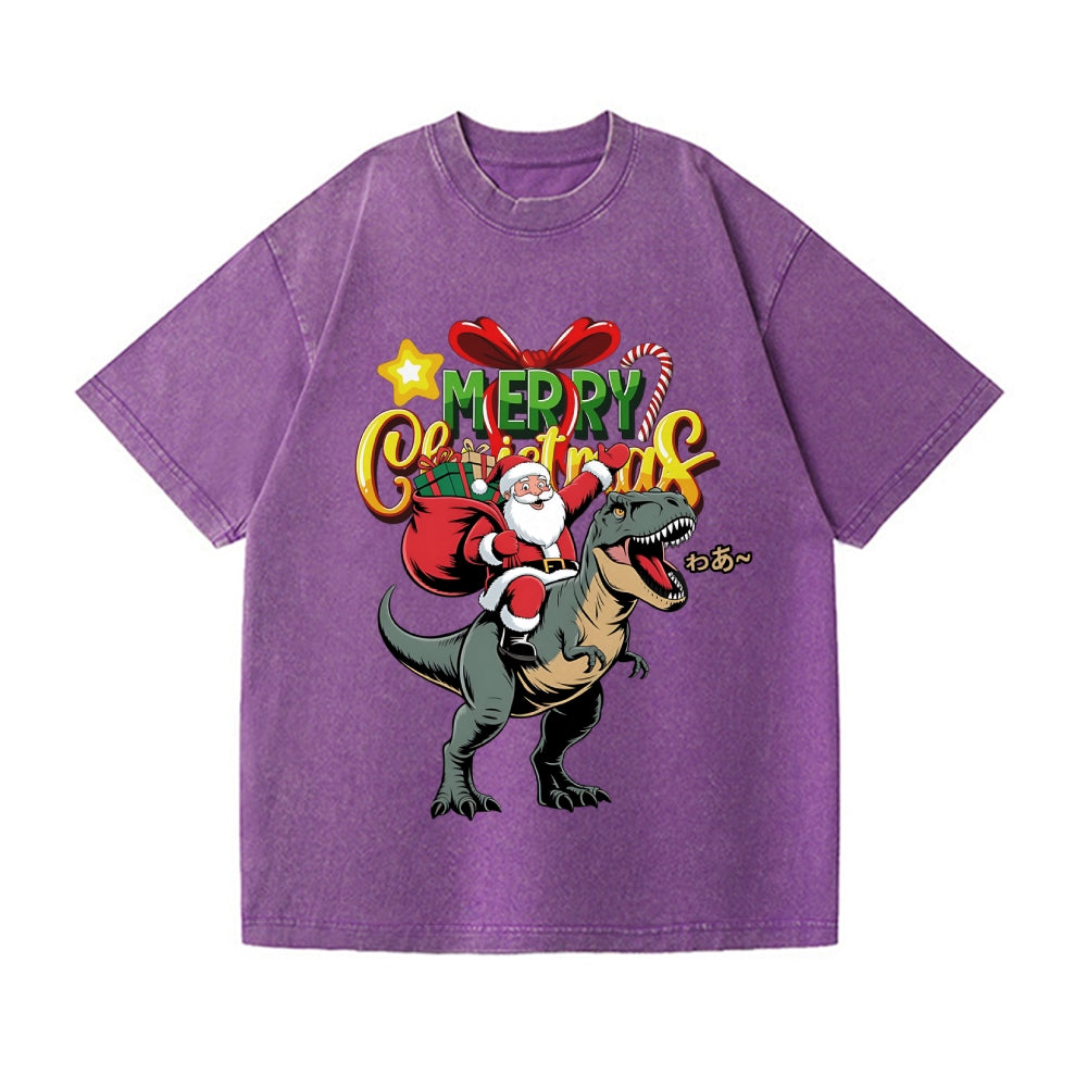 Christmas Kaiju Vintage Wash Japanese Design T-Shirt