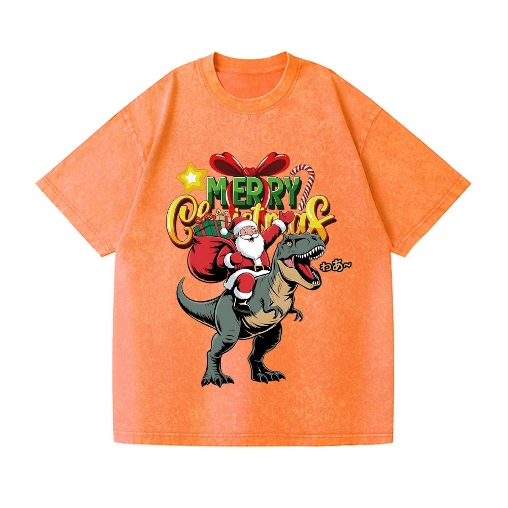 Christmas Kaiju Vintage Wash Japanese Design T-Shirt