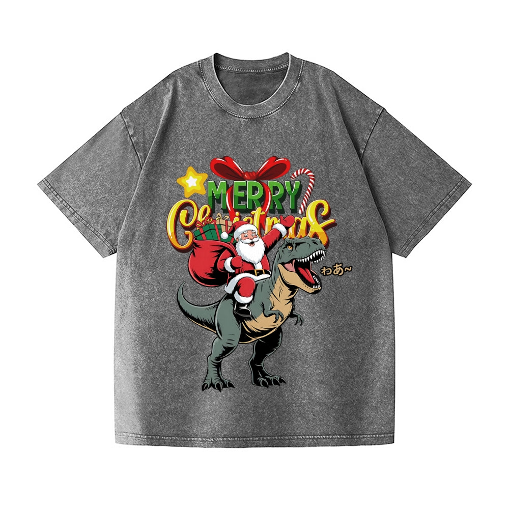 Christmas Kaiju Vintage Wash Japanese Design T-Shirt