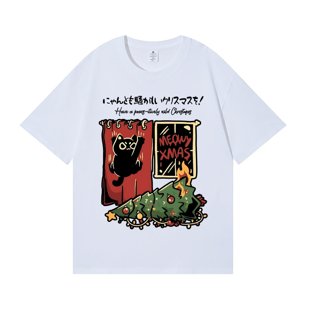 Christmas Cat Tree Japanese Style Classic Tee
