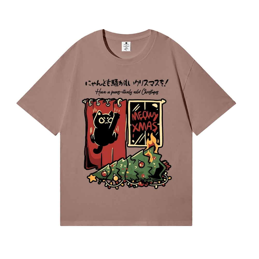 Christmas Cat Tree Japanese Style Classic Tee