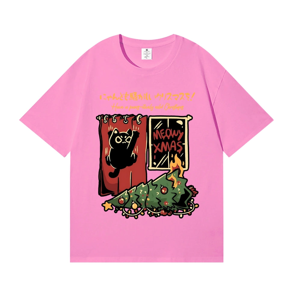 Christmas Cat Tree Japanese Style Classic Tee