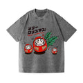 Christmas Daruma Vintage Wash Japanese Design T-Shirt