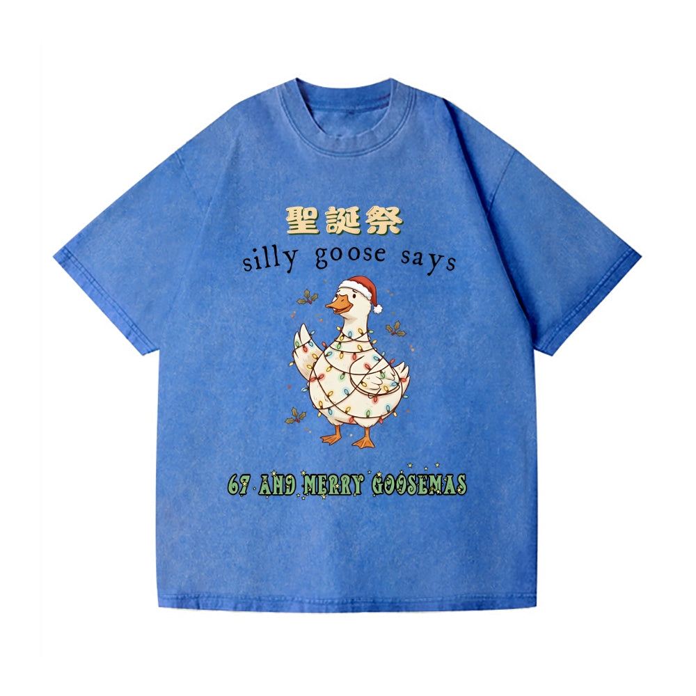 Just a Jolly Goose Christmas Vintage Wash Japanese Design T-Shirt