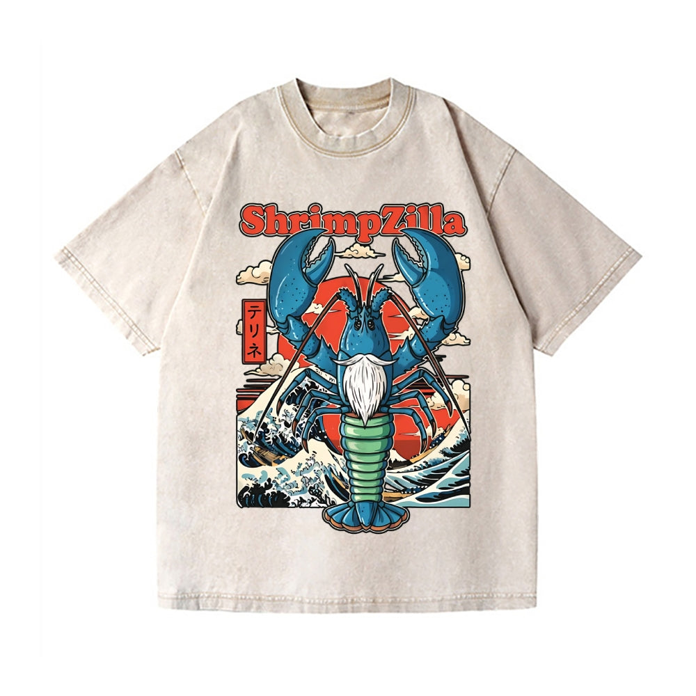 Christmas Lobster Vintage Wash Japanese Design T-Shirt