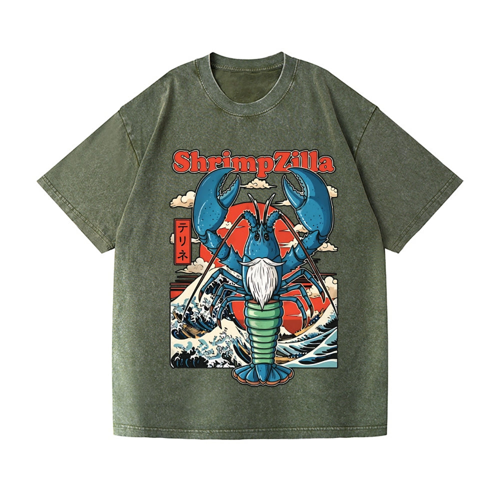 Christmas Lobster Vintage Wash Japanese Design T-Shirt
