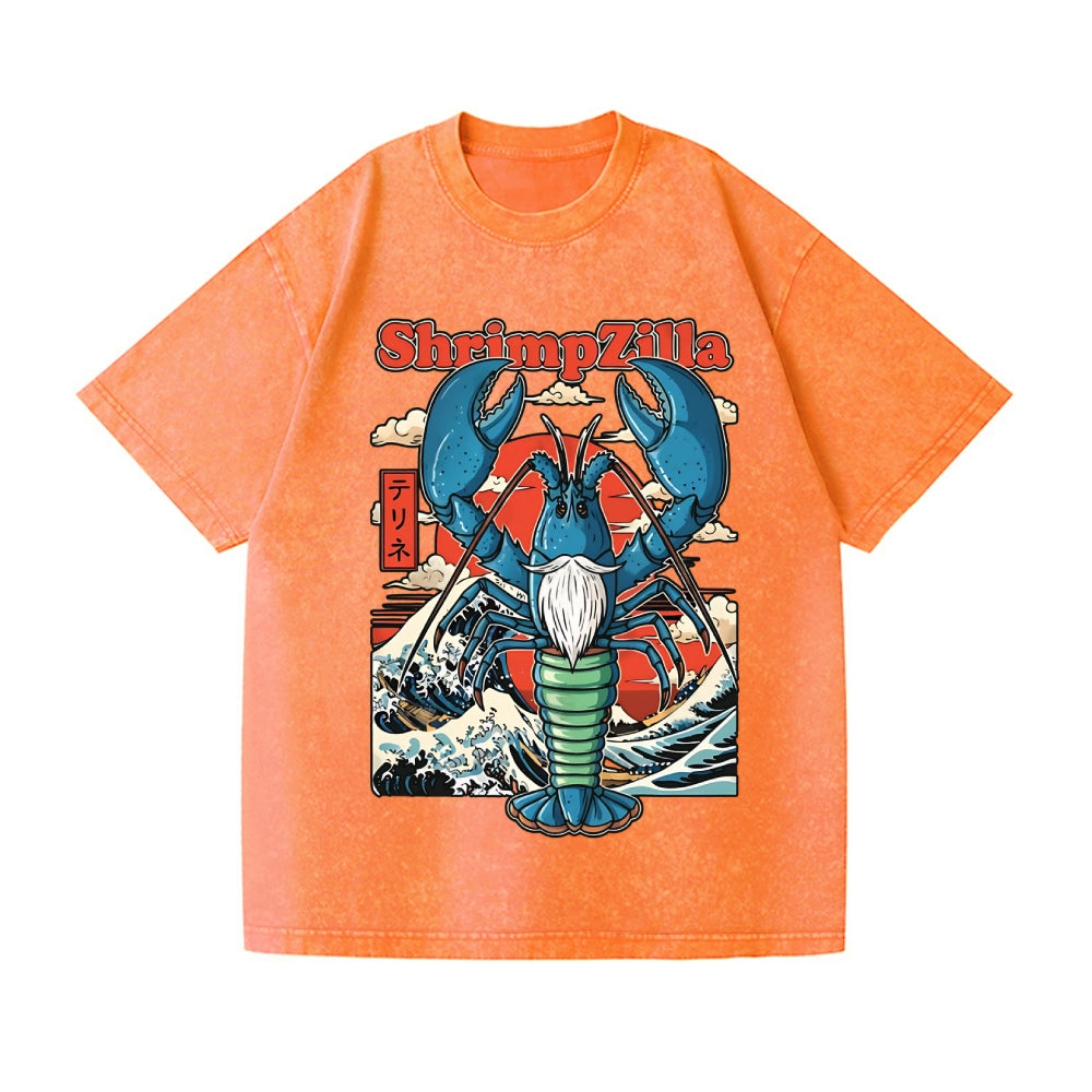 Christmas Lobster Vintage Wash Japanese Design T-Shirt