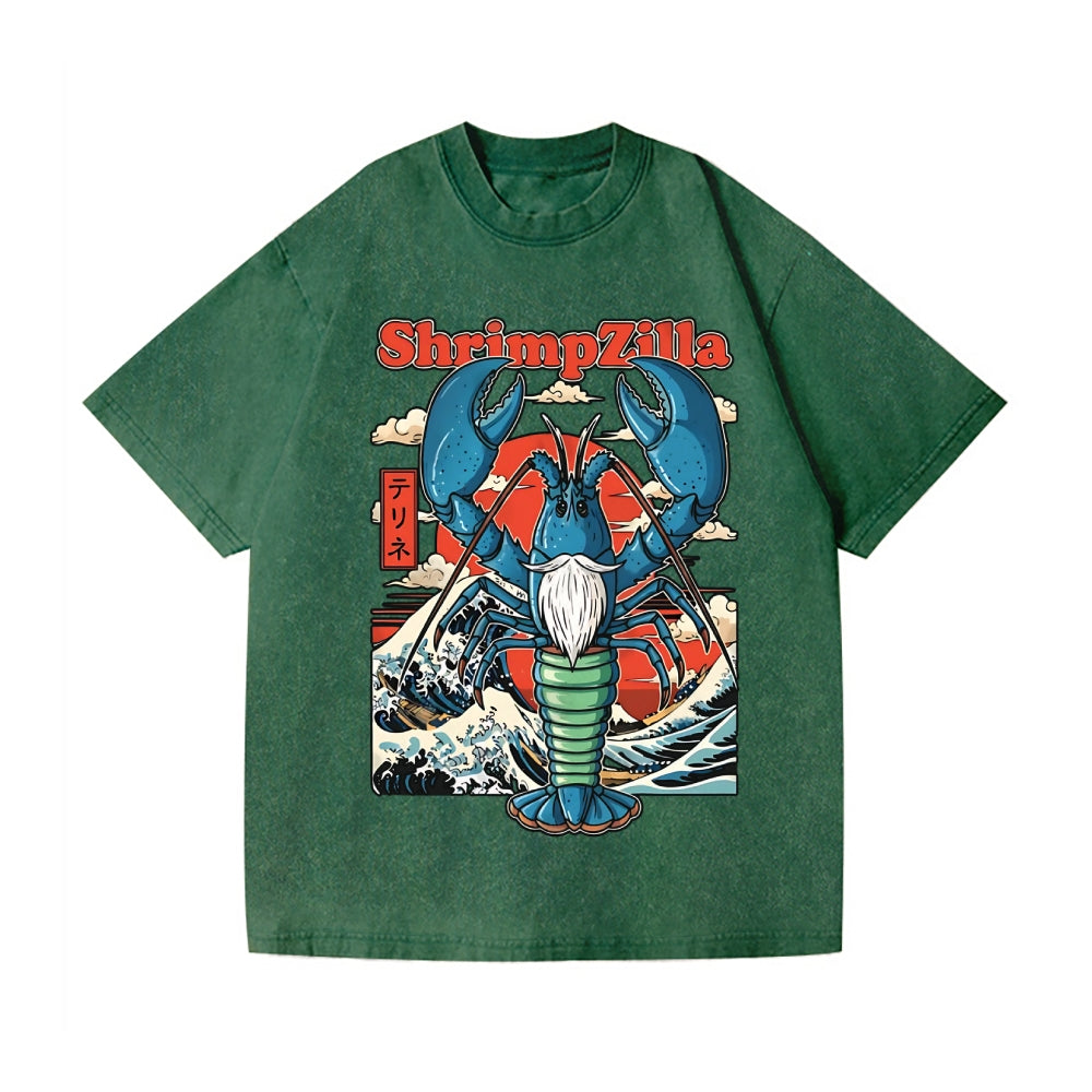 Christmas Lobster Vintage Wash Japanese Design T-Shirt