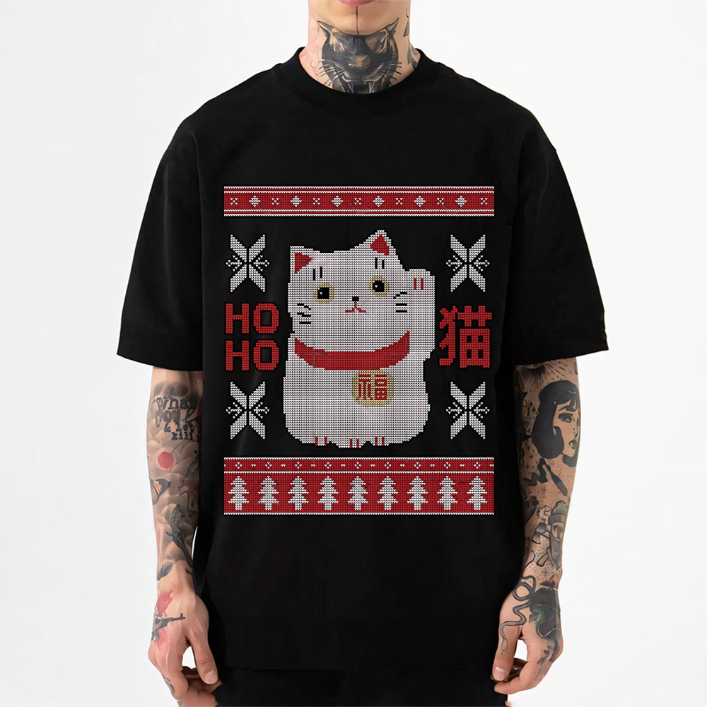 Christmas Cat Japanese Style Classic Tee