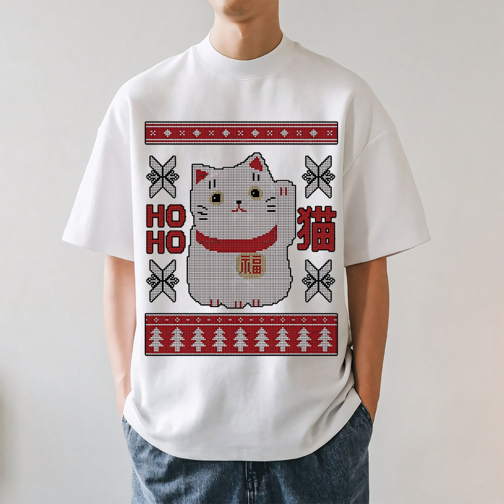 Christmas Cat Japanese Style Classic Tee