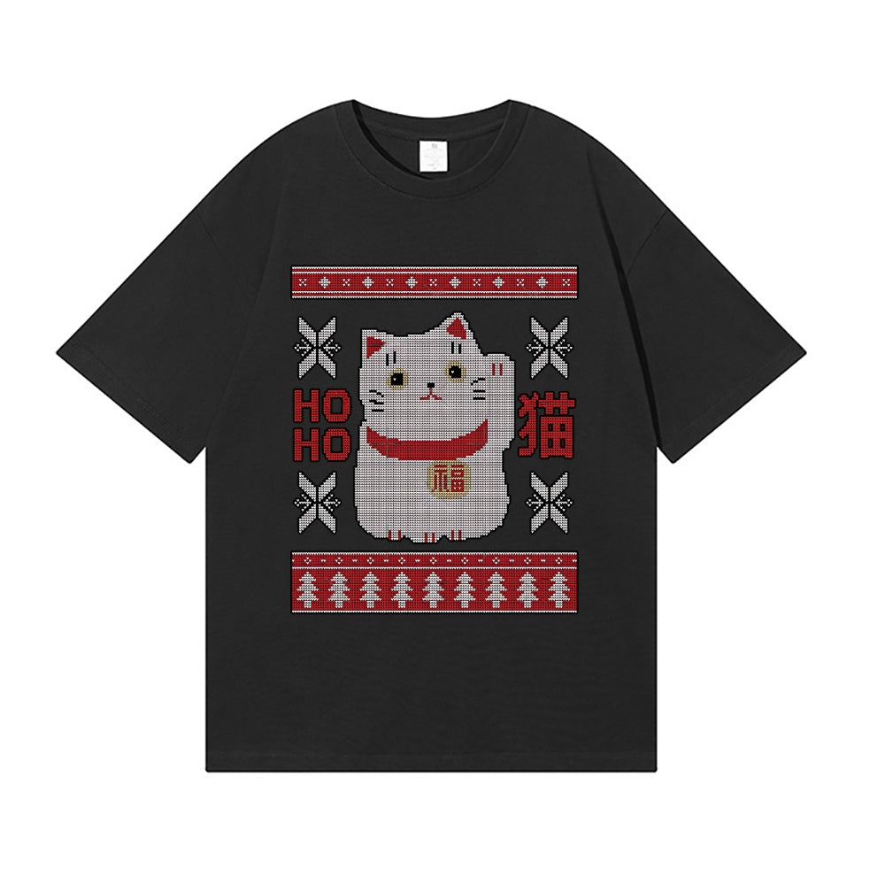 Christmas Cat Japanese Style Classic Tee