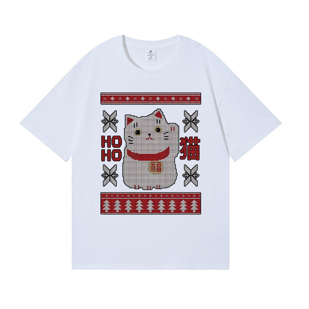 Christmas Cat Japanese Style Classic Tee