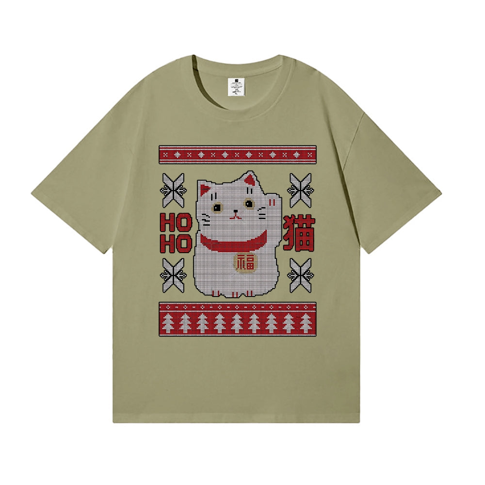 Christmas Cat Japanese Style Classic Tee