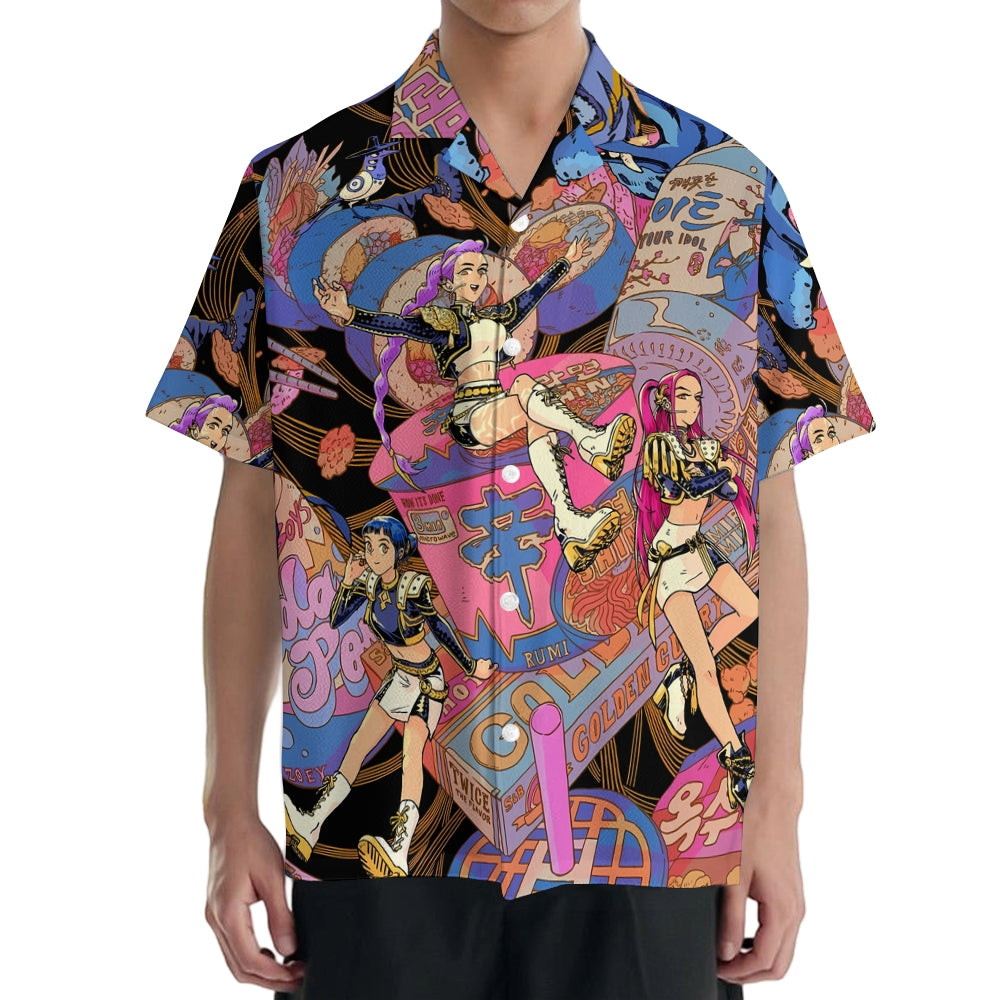 Kpop Demon Hunter Japanese Style Camp Shirt