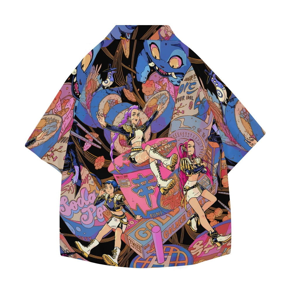 Kpop Demon Hunter Japanese Style Camp Shirt