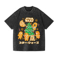 Christmas Star Wars Vintage Wash Japanese Design T-Shirt