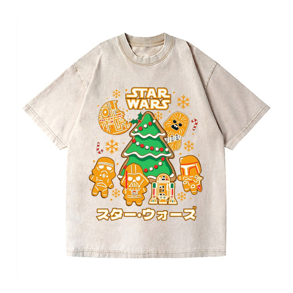 Christmas Star Wars Vintage Wash Japanese Design T-Shirt