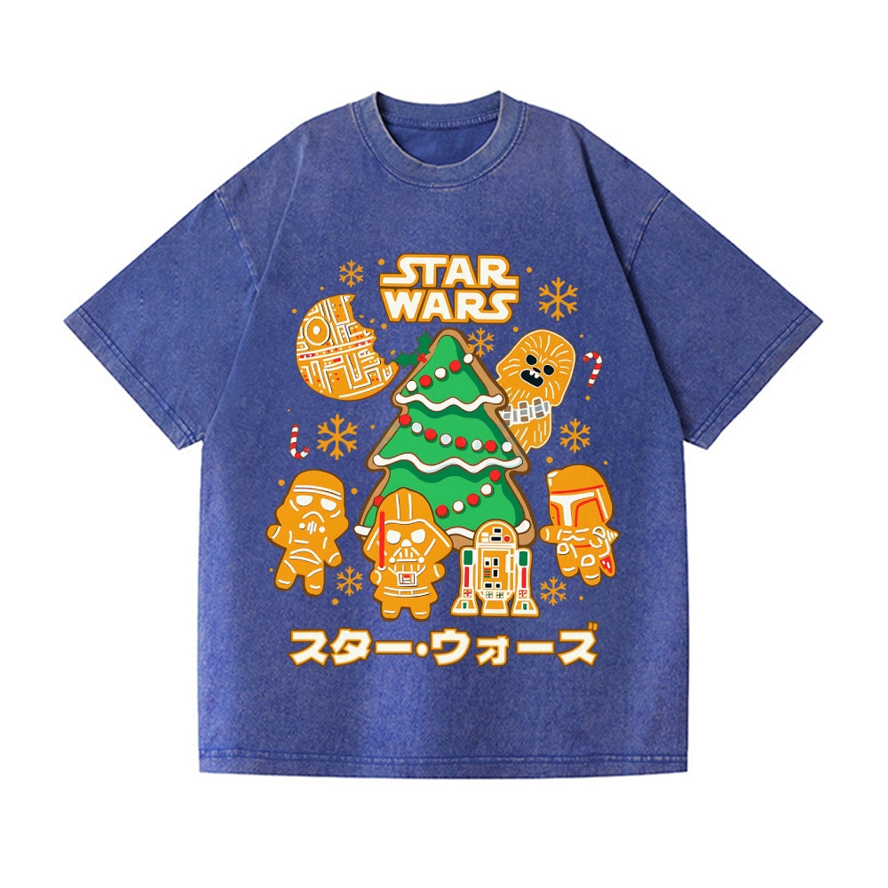 Christmas Star Wars Vintage Wash Japanese Design T-Shirt