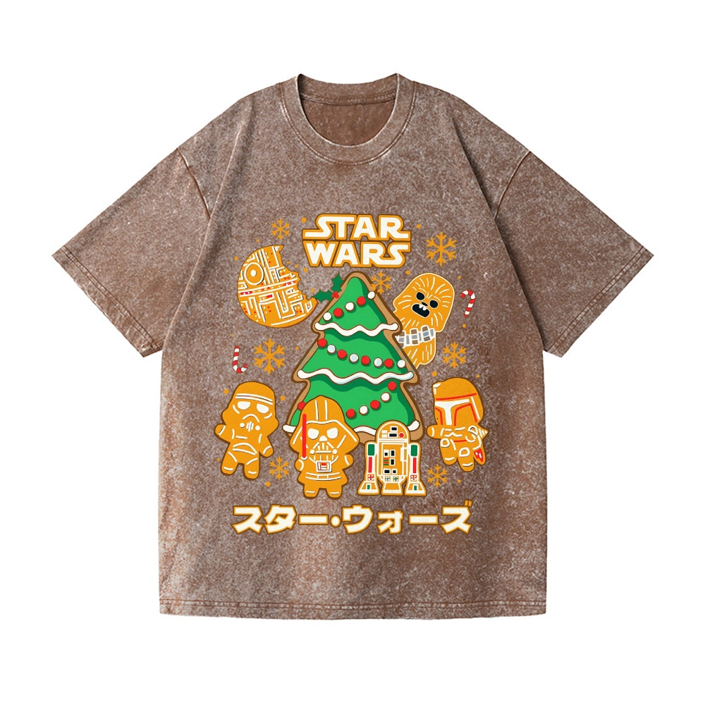 Christmas Star Wars Vintage Wash Japanese Design T-Shirt