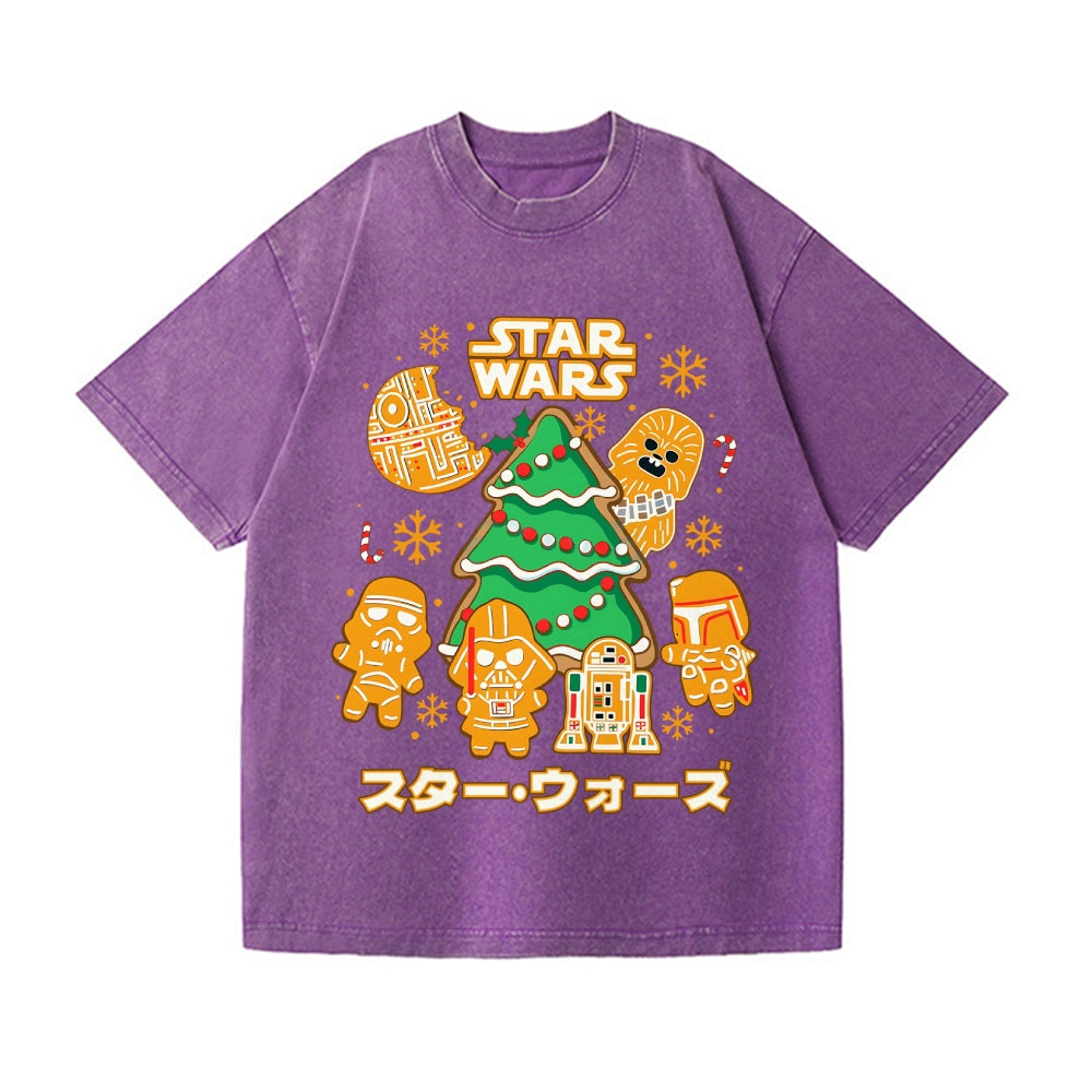 Christmas Star Wars Vintage Wash Japanese Design T-Shirt