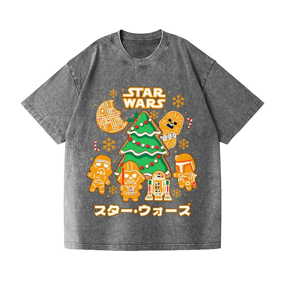 Christmas Star Wars Vintage Wash Japanese Design T-Shirt